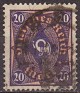 Germany 1922 Post Horn 20 Violet & Orange Scott 182